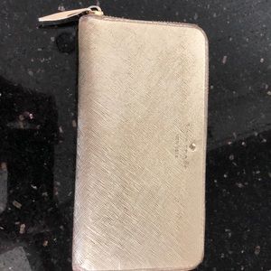 Kate Spade gold metallic wallet